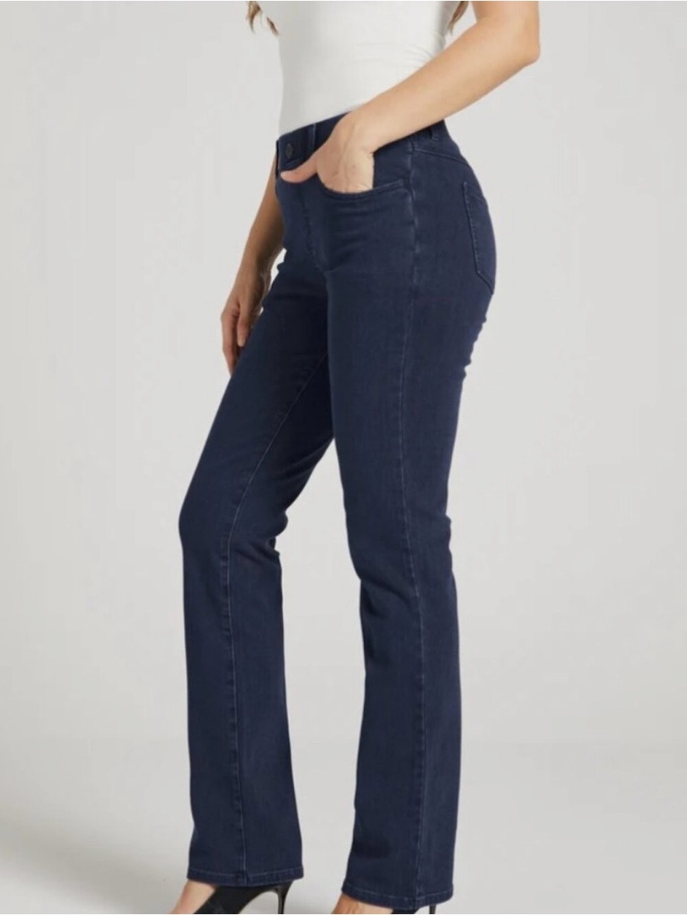 Straight Leg 4 Pocket Betabrand Yoga Denim (Indigo) - Picture 4 of 4
